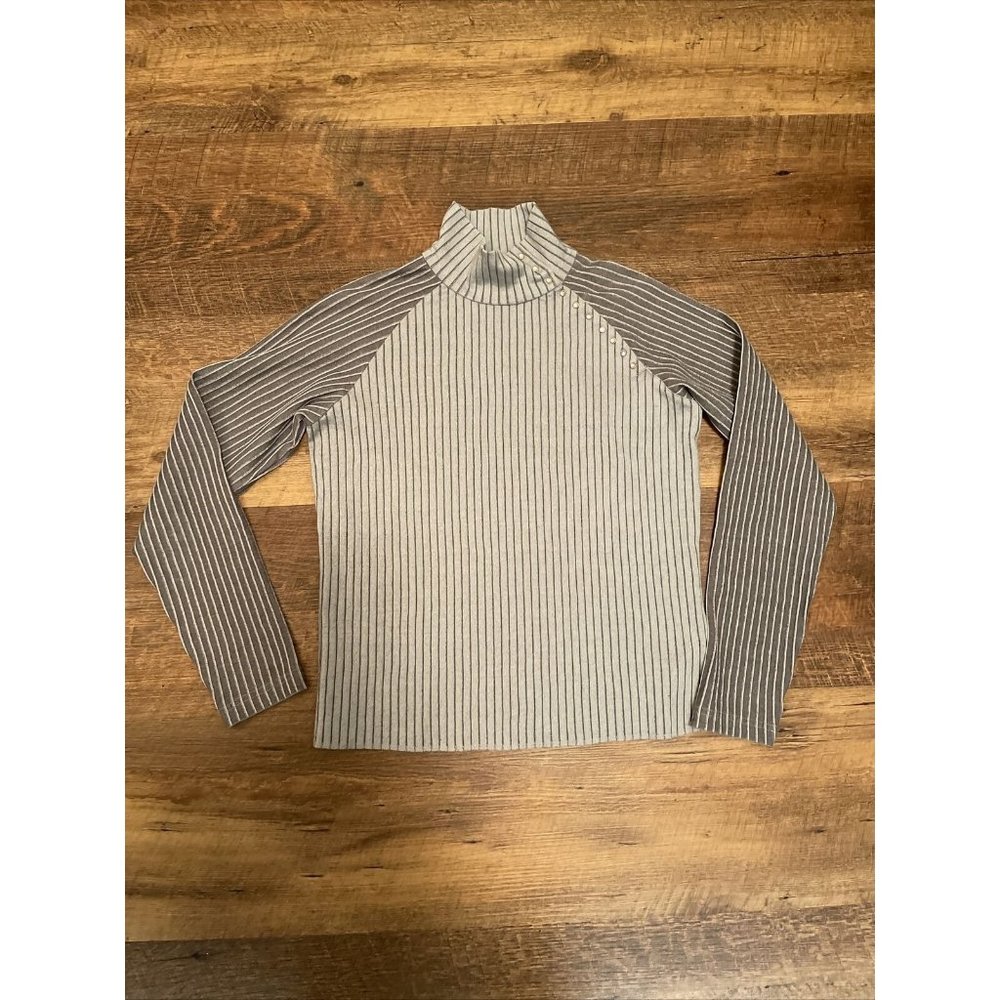 Columbia Vertex striped mock neck athletic tee Large